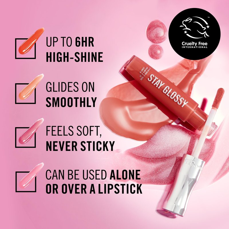 Rimmel Stay Glossy Lip Gloss - Non-Sticky and Lightweight Formula for Lip Color and Shine - 710 Honey, Honey, .18oz