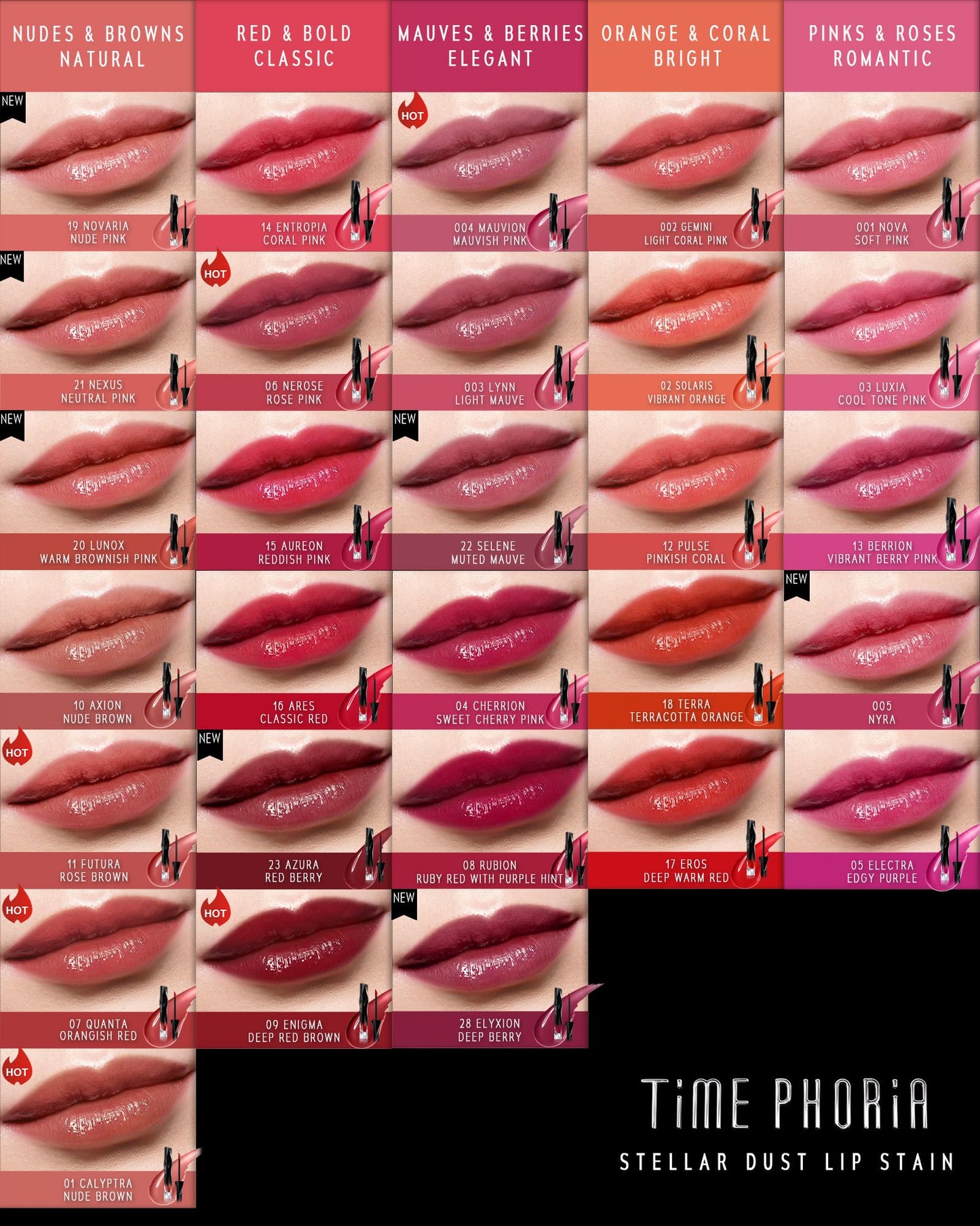 TIMEPHORIA Stellar Dust Lip Stain 004 Mauvion, Transfer-Proof & Smudge-Proof Lip Gloss, Mauvish Pink Tinted Glossy Finish, High-Pigment Vibrant, Hydrating Lightweight Long-Lasting Lip Makeup for Women