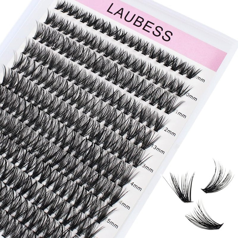 Skiennix Cluster Lashes - 40D Wispy Eyelash Extensions Mixed Tray | DIY Individual Lashes (9-16mm)