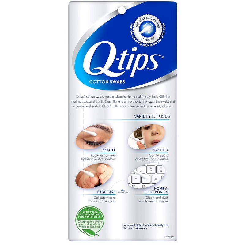 Q-tips Cotton Swabs - 100% Cotton Hygiene & Beauty Care | 750 Count (Pack of 3)