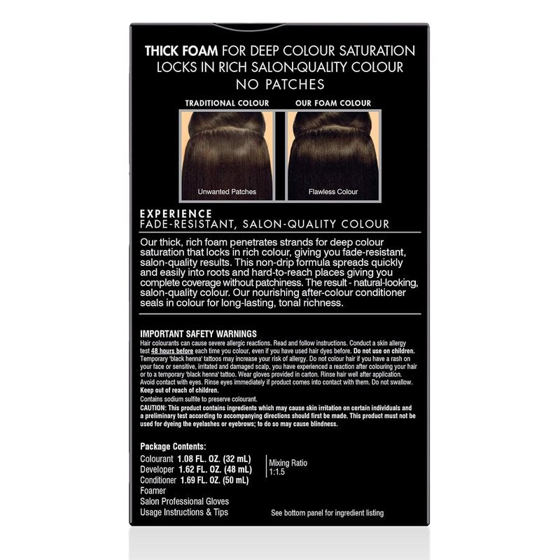 John Frieda Precision Foam Colour - Dark Cool Espresso Brown Hair Dye Kit | Full Coverage & Anti-Fade Gray Coverage