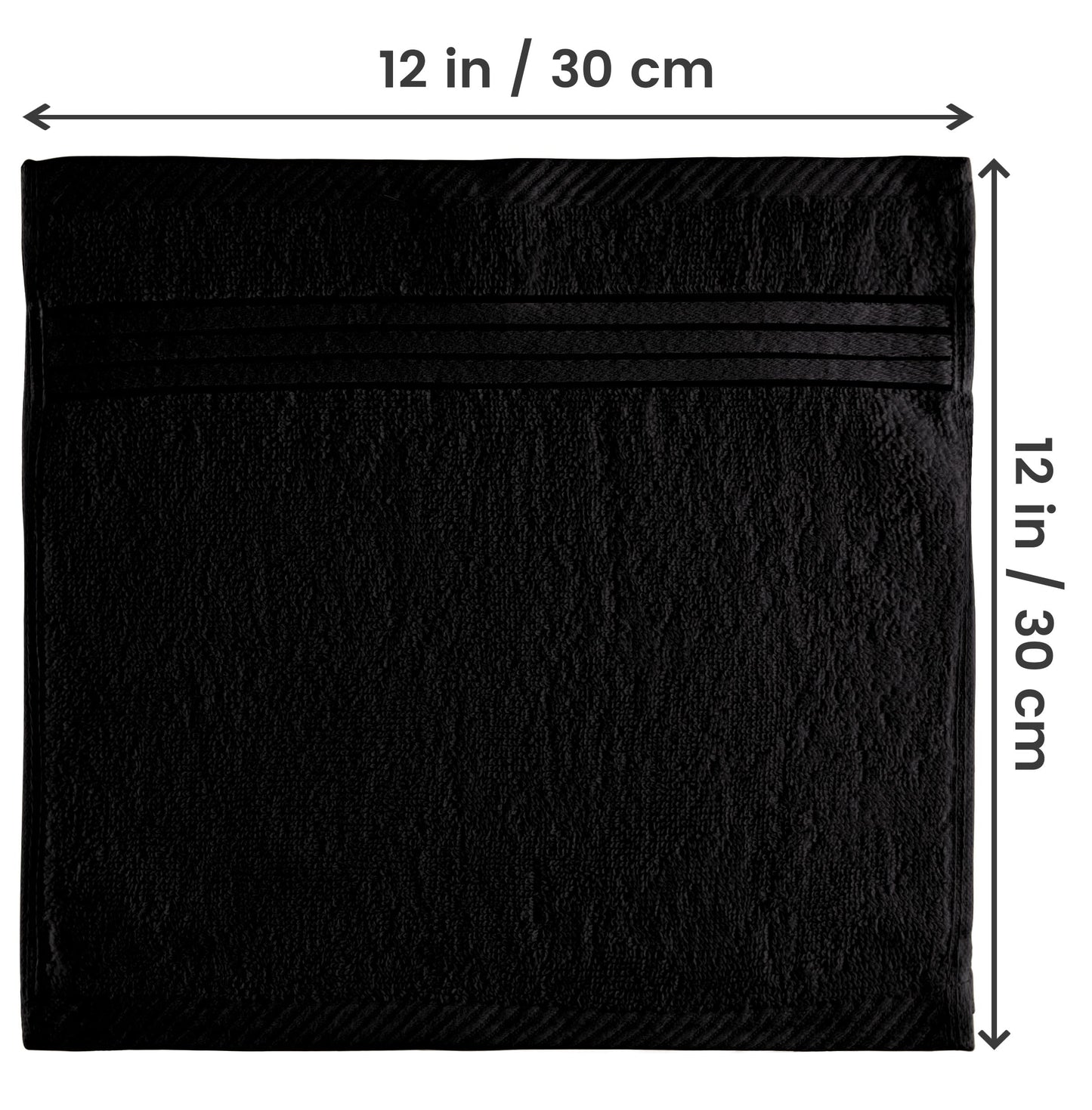 Utopia Towels 12 Pack Premium Wash Cloths Set, 12 by 12 Inches, 100% Cotton Ring Spun, Highly Absorbent and Soft Feel Washcloths for Bathroom, Spa, Gym, and Face, Black