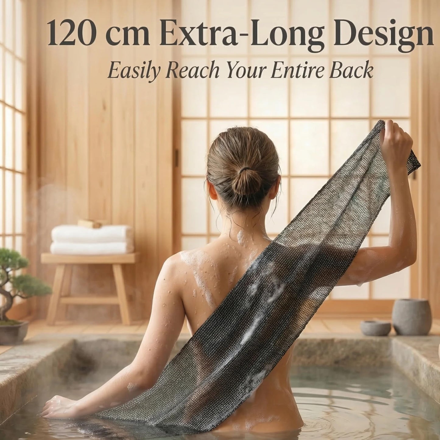 Japanese Washcloth 2 Pack – Dual-Sided Exfoliating Washcloth & Back Scrubber for Shower | Exfoliating Towel for Body, Wash Cloths for Showering for Women and Men – Holou