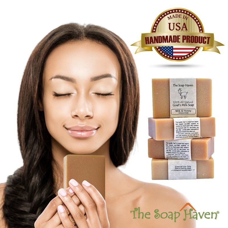 Goat Milk Soap Bars by [Brand Name] - Handmade, All-Natural & Unscented | Perfect for Sensitive Skin & Babies