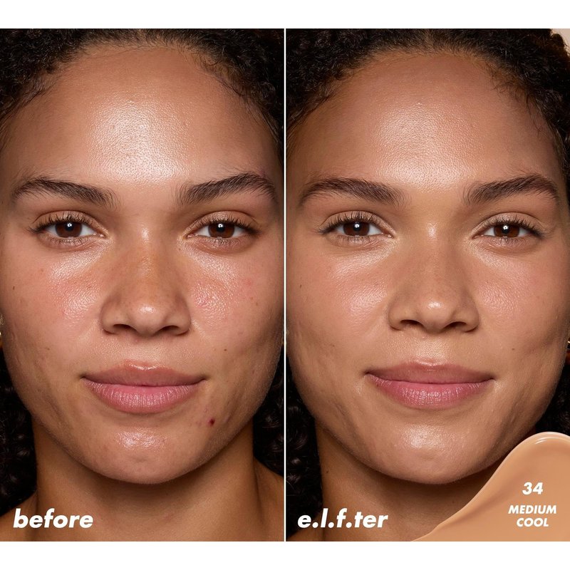e.l.f. Soft Glam Satin Concealer, Medium Coverage For Blemishes & Under-Eye, Crease-Resistant, Long Lasting, Vegan & Cruelty-Free, 34 Medium Cool