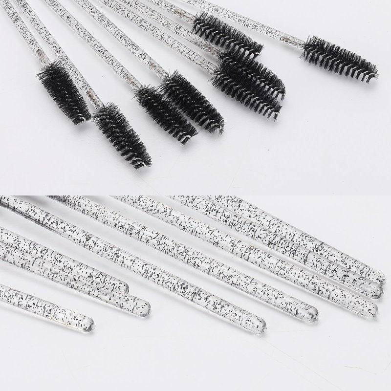 200 Pcs Disposable Eyelash Brushes Crystal Mascara Wands for Eye Lashes Extension Eyebrow and Makeup, Black