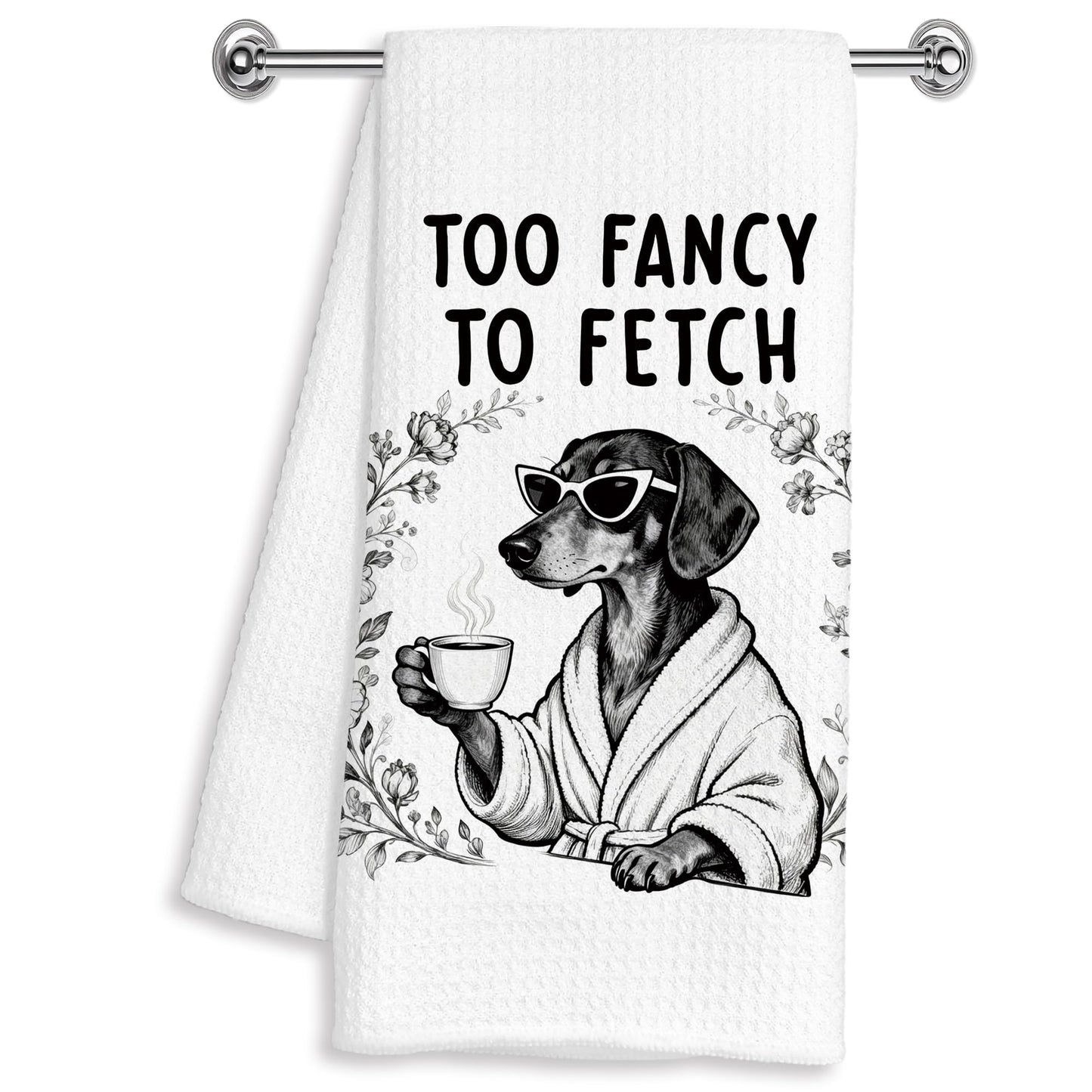 YXYBF Dachshund Gifts Hand Dish Tea Towels for Kitchen Bathroom Spa Decor 16x24 Inches, Weiner Dog Gifts for Women Men, Funny Coffee Dachshund Kitchen Towels Decorative