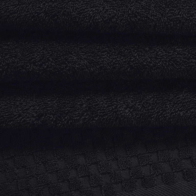 MyOwn Premium Cotton 6 Pack Towel Set for Bathroom, Contains 2 Bath Towels 28x55 inch, 2 Hand Towels 16x24 inch & 2 Wash Coths 12x12 inch, Ideal Everyday use, Compact & Lightweight - Black