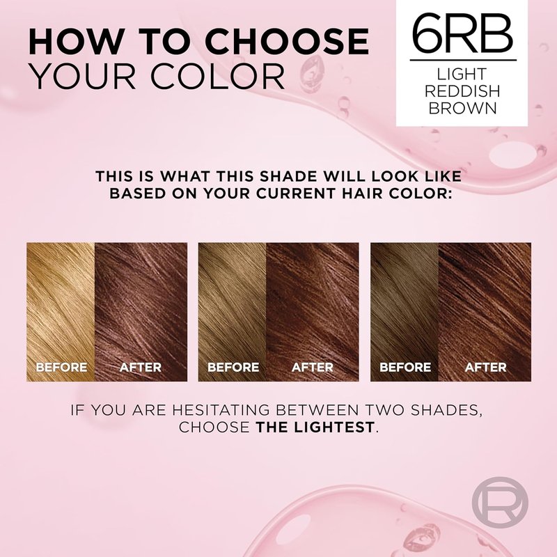 L'Oreal Paris Hair Dye - Excellence Crème Permanent Color with Hyaluronic Acid for 100% Gray Coverage | 6RB Light Reddish Brown, 1 Kit