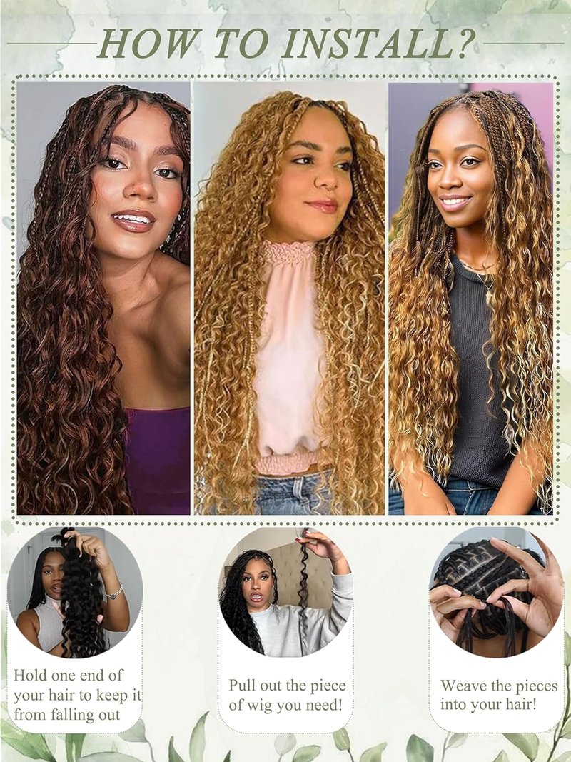 KULYMUWIG Human Braiding Hair for Boho Braids 18 Inch 100 g 4 Bundles Deep Wave Bulk Human Hair for Braiding No Weft 10A Curly Human Hair Extensions for Braids Wet and Wavy Braid