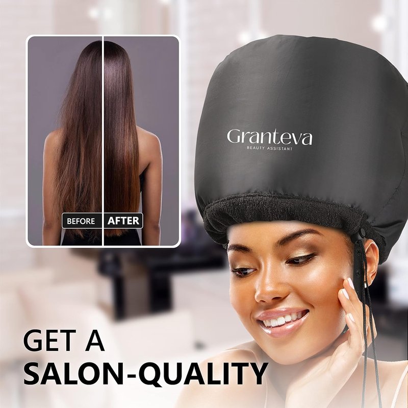Hooded Hair Dryer | Integrated Headband for Heat Reduction - Curly Hair Diffuser Cap Set of 3 for Fast Drying & Deep Conditioning