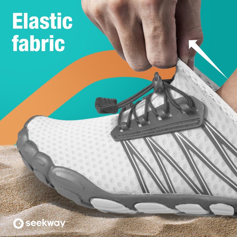 SEEKWAY Water Shoes for Women Adult Quick-Dry Aqua Sock Barefoot Men for Beach Swim River Pool Lake Hiking Kayaking Surfing Gradient Dark Grey