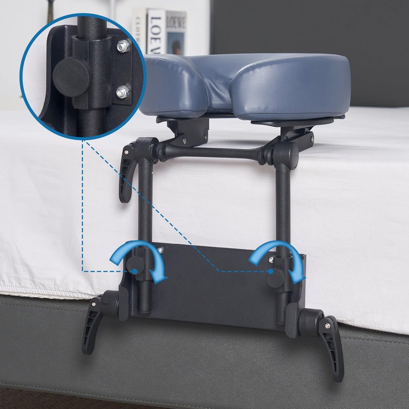 Master Massage Adjustable Headrest Massage Kit for Home - Includes Face Pillow Cradle and Cushion Support Bracket for Sleeping Mattress Top Royal Blue