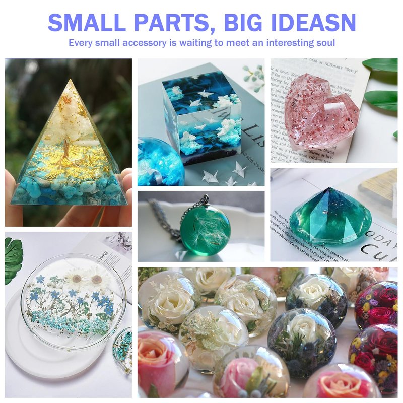 KISREL Epoxy Resin Kit for Beginners, Resin Kit with Molds, 32OZ Epoxy Kit wiht Dried Flowers, Measuring Cups and Resins Supplies