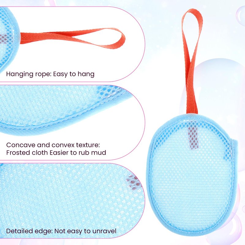4 Pcs Mesh Soap Bag, Exfoliating Soap Pouch, Soaps Loofah Pouch for Women and Men, Bar Soaps Scrubber Pouches for Shower Bathing Accessories (Blue, Pink, Green, Khaki)