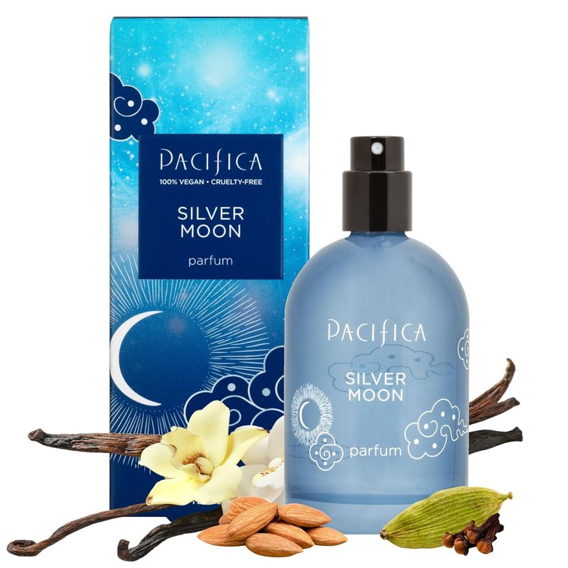 Pacifica Silver Moon Vanilla Almond Spice Perfume - Warm Gourmand Fragrance for Women | 2 fl oz, Vegan & Cruelty-Free