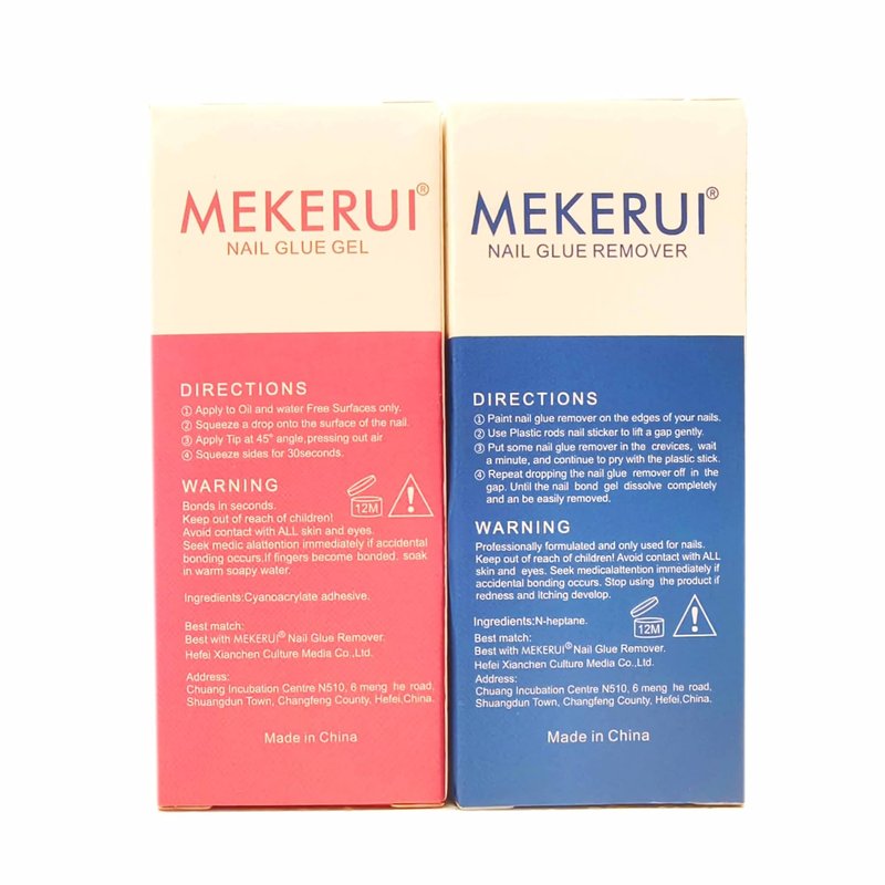 Mekerui Nail Glue Gel Set - Super Strong & Long-Lasting 30+ Days | Quick Glue Remover Included