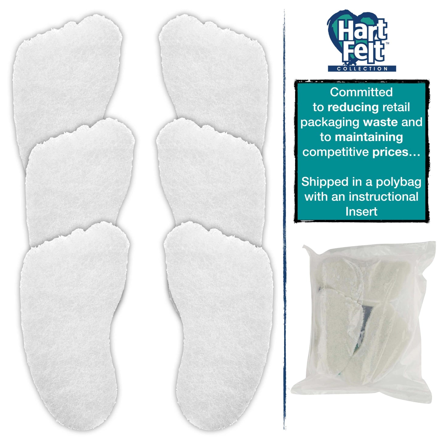 HartFelt Foot Exfoliating Sponge | Chemical-Free Foot Scrubbers for Smooth & Soft Feet | Gentle Sponge Pad for Callus Removal, Dead Skin & Cleansing | Made in USA - 6 Count