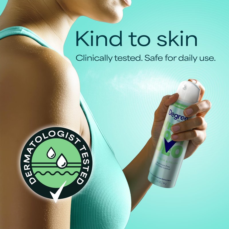 Degree Women Deodorant Spray Cucumber & Melon Scent Aluminum Free 72H Odor Protection 2.9 FO