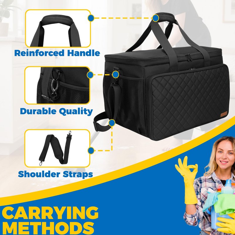 FURIMETY Steam Cleaner Carrying Bag Compatible with Dupray Neat Steam Cleaner, Multiple Storage Pockets for Dupray Neat Plus Steam Cleaner and Accessories, Bag Only, Quilted Black