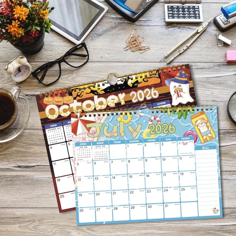 2026-2027 Monthly Wall Calendar - Thick Paper, Julian Dates | 11 x 8.5 Inches for New Year & Christmas Gifts