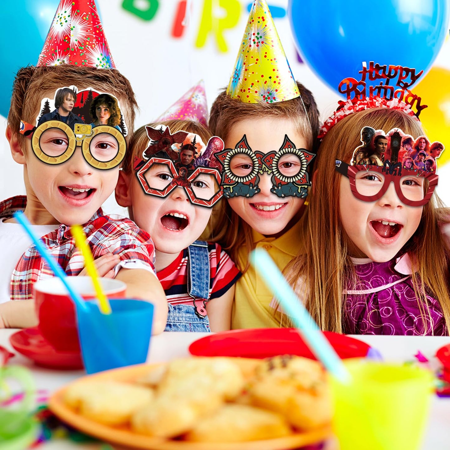 Zyxelven 12 Pcs TV Series Theme Party Decorations, Role-Playing Photography Party Glasses, Perfect for Birthday Parties, Themed Gatherings, Celebrations