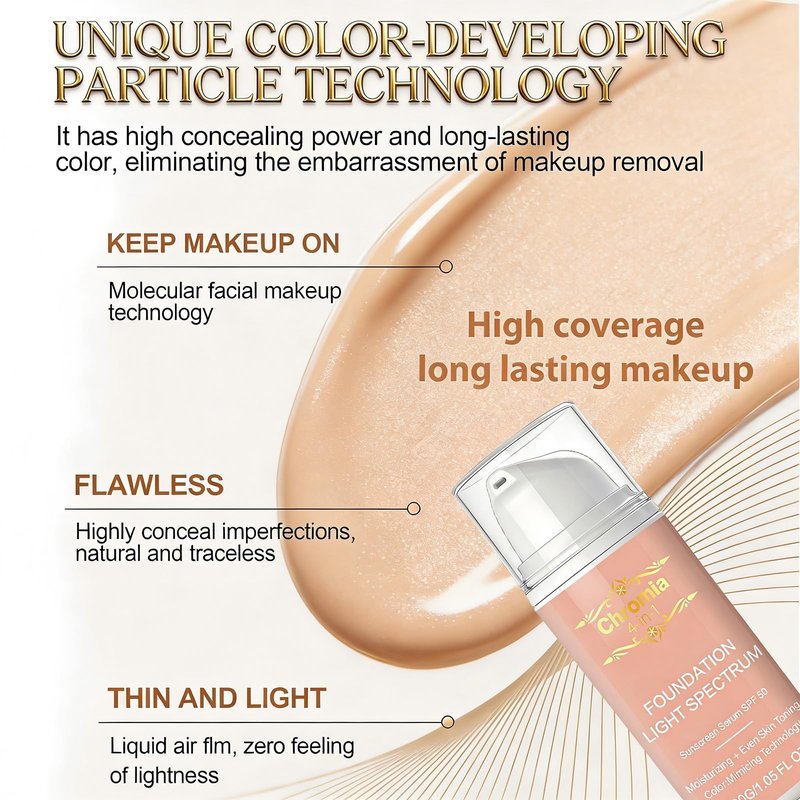 Adaptive Foundation - Color-Changing Liquid Makeup with SPF 50 & Hydrating Concealer - Long-Lasting, Water-Resistant, Natural Demi-Matte Finish - 1.05 fl oz
