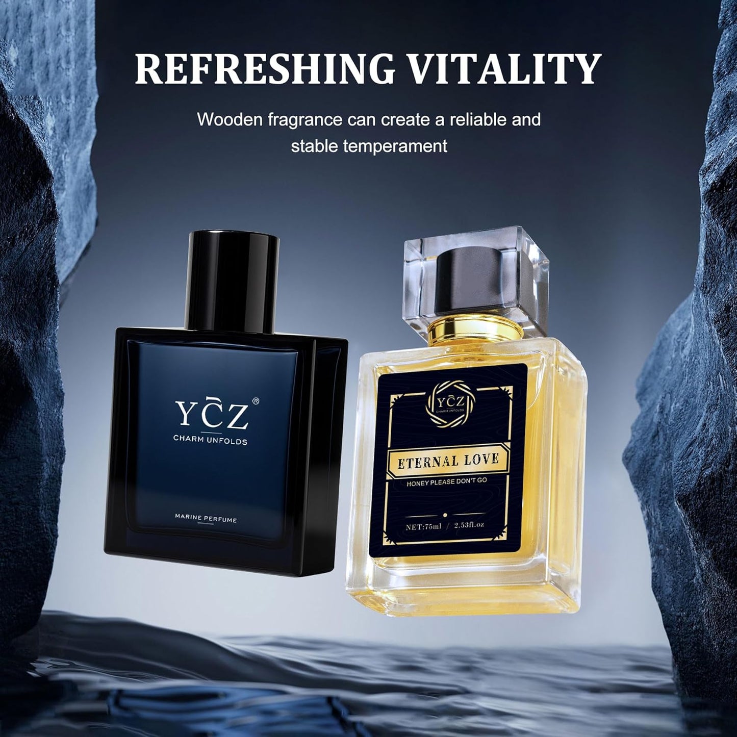 Ycz Cologne for Men - Long-Lasting Marine & Spicy Wood Fragrance | 1.7oz Sleek Bottle for Elegant Gifts