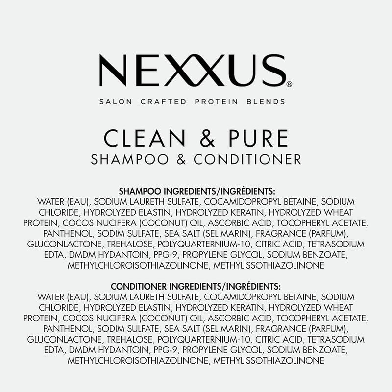Nexxus Clean and Pure Clarifying Shampoo & Conditioner 2-Pack - Nourishing ProteinFusion, Paraben-Free, 33.8 oz