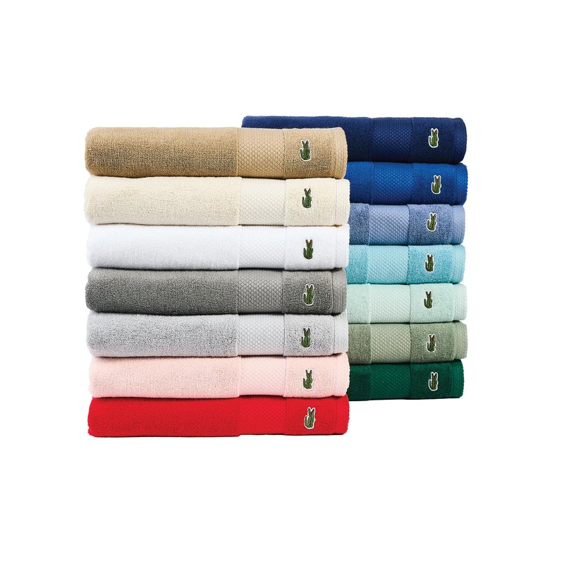 Lacoste Heritage 100% Supima Cotton Hand Towel, Sand, 16" x 30" – Highly Absorbent & Quick Drying, Premium Super Soft Bath Towel, Bathroom Essential, Gift for All Occasions, Machine Washable