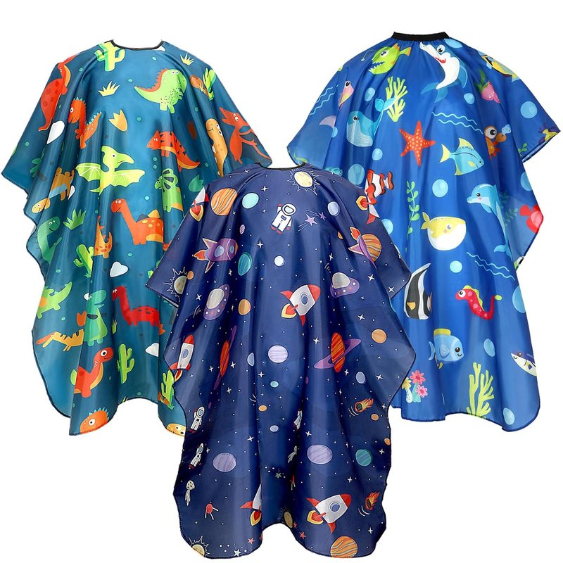FEBSNOW Kids Hair Cutting Cape - Professional Salon Styling & Coloring Capes | 3 Fun Styles