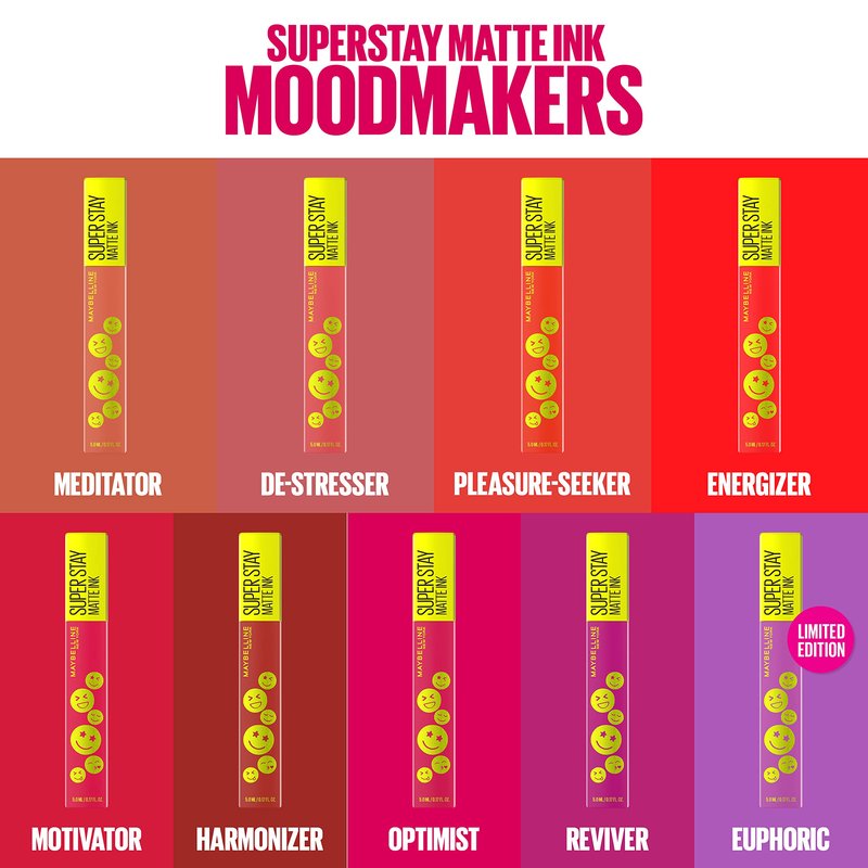 Maybelline Super Stay Matte Ink Liquid Lip Color, Moodmakers Lipstick Collection, Long Lasting, Transfer Proof Lip Makeup, De-Stresser, Mauve Nude, 1 Count