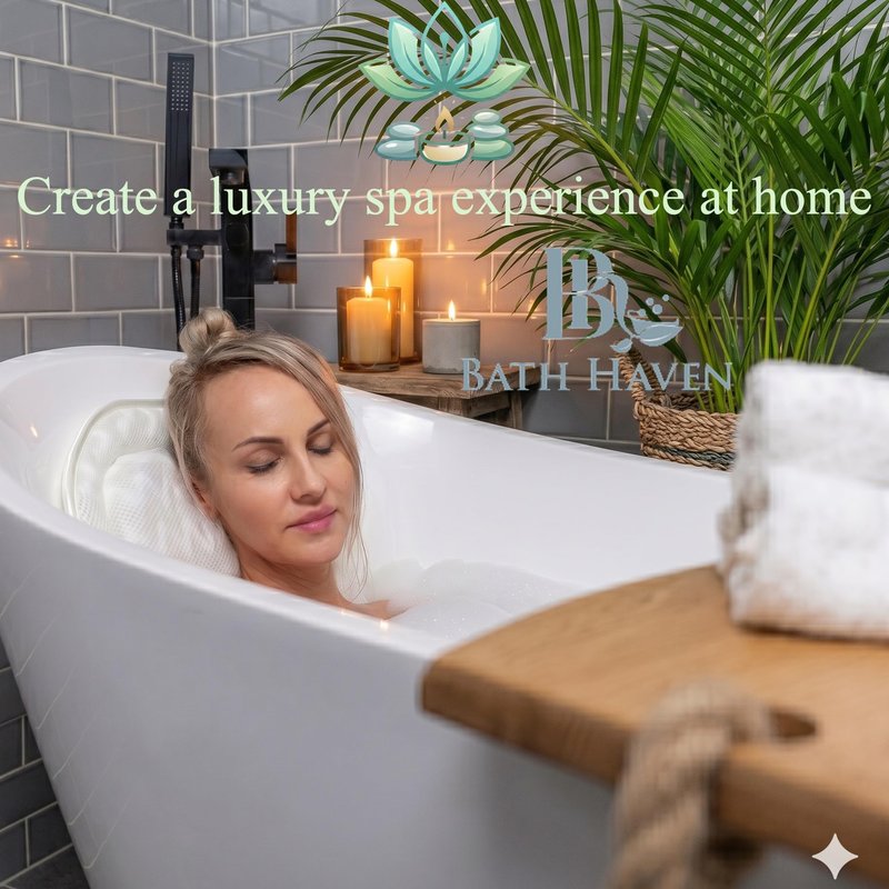 Bath Pillow Bathtub Pillow Back Neck Support Pillow, Spa Cushion for Tub, Relaxing Headrest Bath Pillow, Portable Washable Bathtub Accessories with 3D Air Mesh Thick Soft Cushion (Bright White)