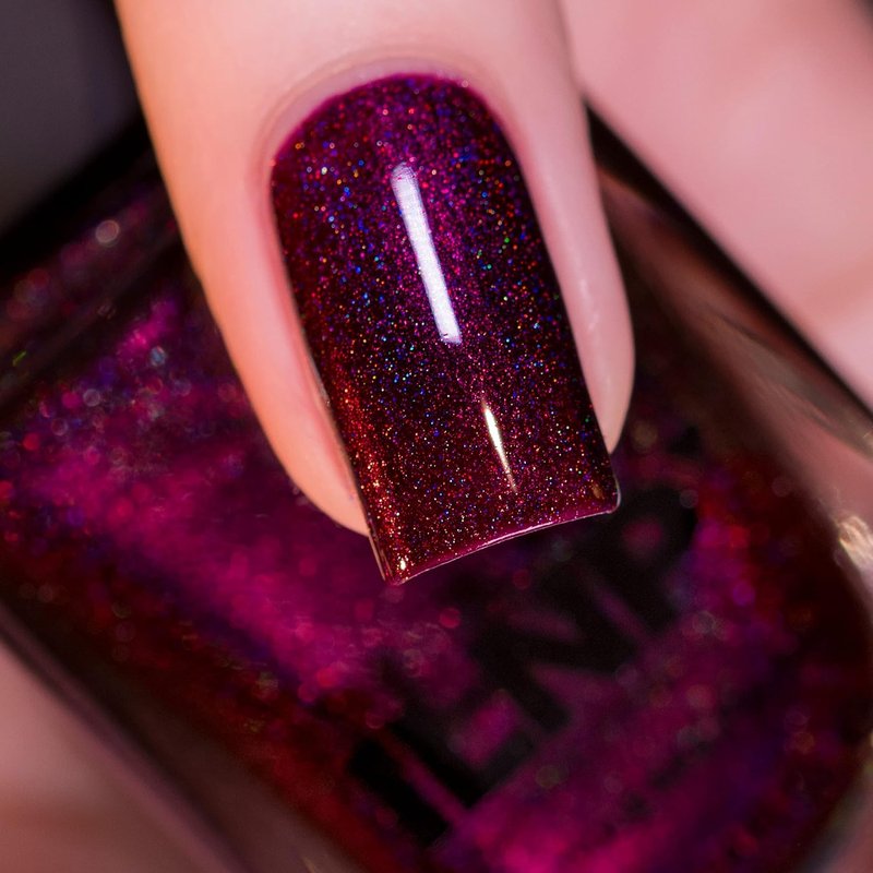 ILNP Black Orchid - Deep Burgundy Holographic Nail Polish | Long-Lasting, Non-Toxic, Vegan, Chip Resistant