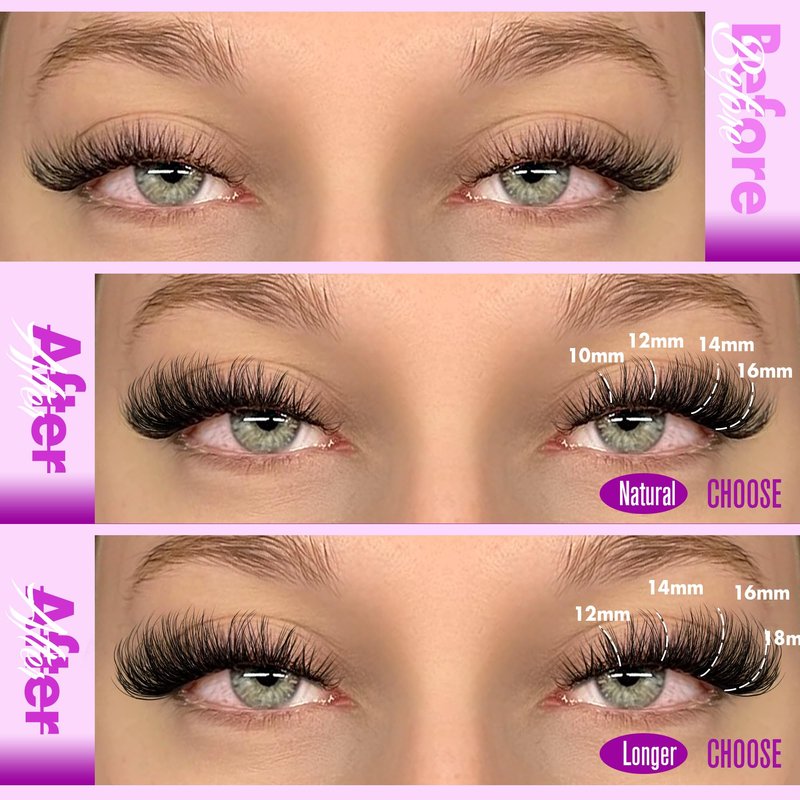 Pawotence Lash Clusters Wispy Eyelash Clusters 10-18mm Faux Mink Individual Lashes Extension DIY 144pcs False Eyelashes Full Cluster Eyelash Extensions