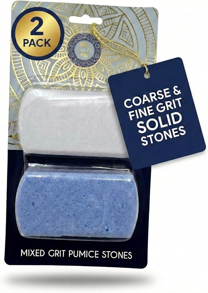 Pumice Stone for Feet - 2-Pack Coarse & Fine Dual-Grit Callus Remover | Heel Exfoliator for Baby-Soft Skin