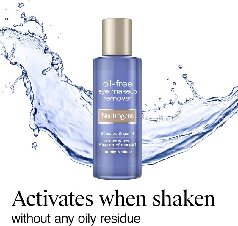 Neutrogena Gentle Oil-Free Eye Makeup Remover - Non-Greasy, Waterproof Formula | 5.5 fl. oz for Sensitive Eyes