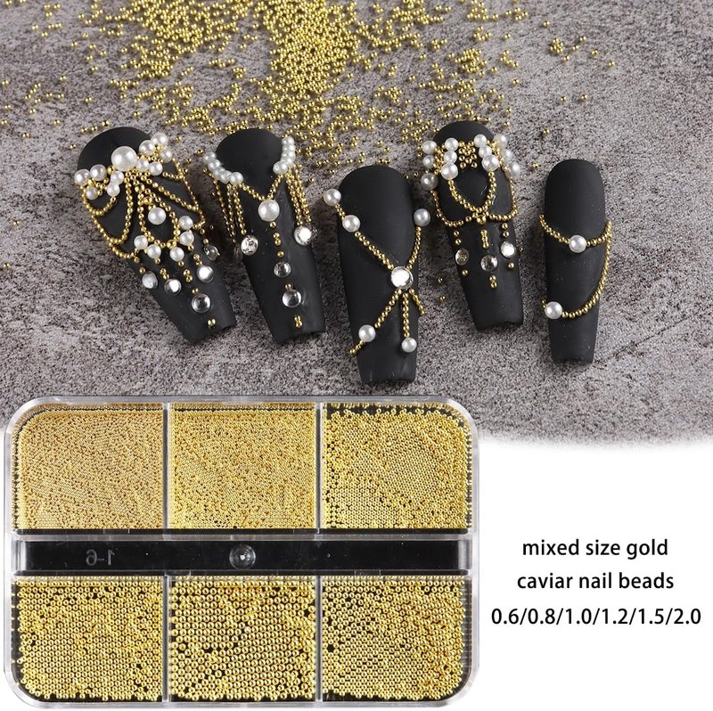 Gold Star Nail Charms - Twinkle Star Metal Studs & Rivets | 2 Boxes for Acrylic Nail Design