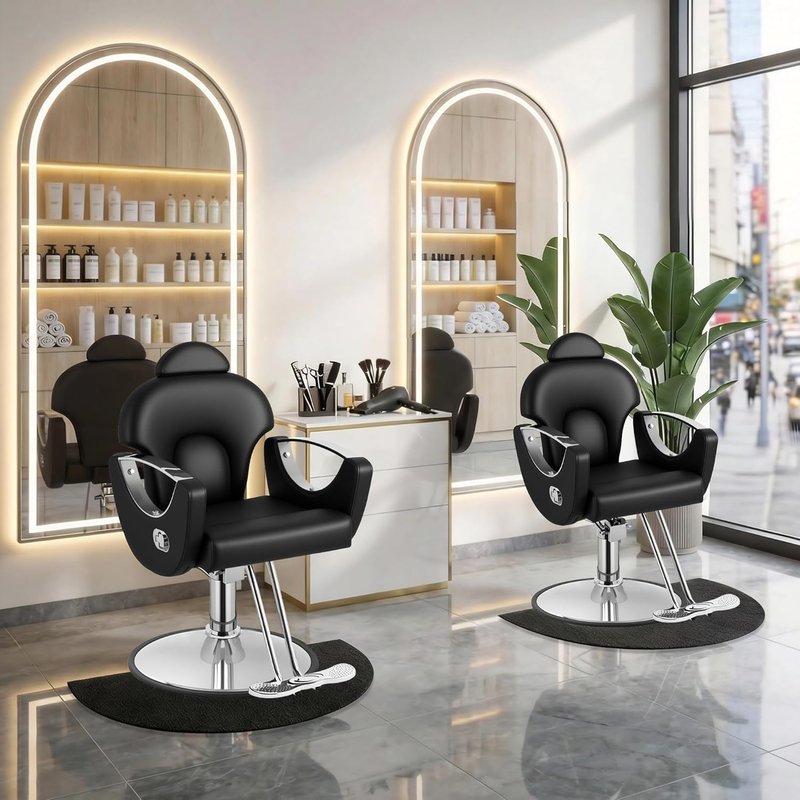 Reclining Barber Salon Chair ,Professional Hair Stylist Chairs for Barbershop Home, 360 Swivel Multi-Function Hairdresser Braiding Styling Chair with Heavy Duty Hydraulic Pump Salon Beauty Spa Tattoo