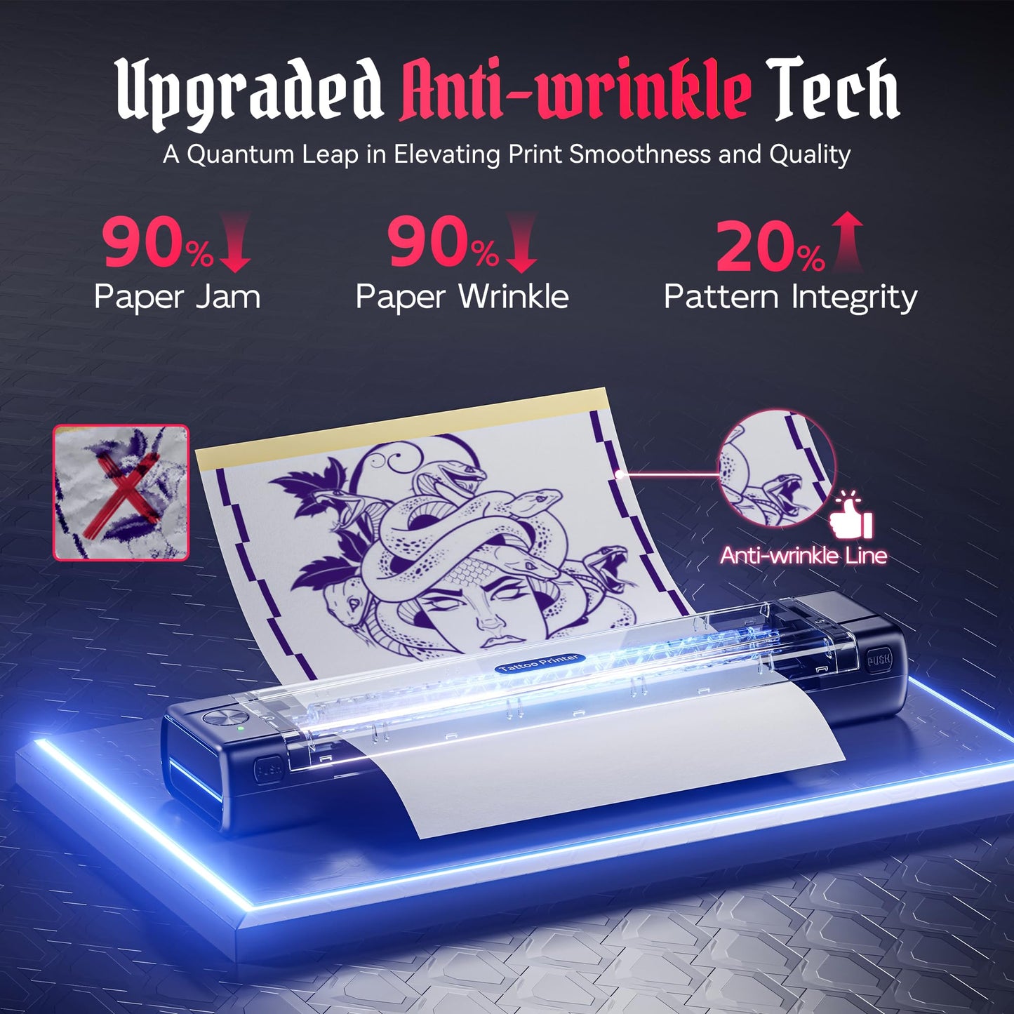 TATTMUSE 2026 New Version Tattoo Stencil Printer Machine with 10pcs Transfer Paper, Wireless Bluetooth Thermal Tattoo Machine for Tattooing Beginner & Studio, Compatible with Phone & Pad