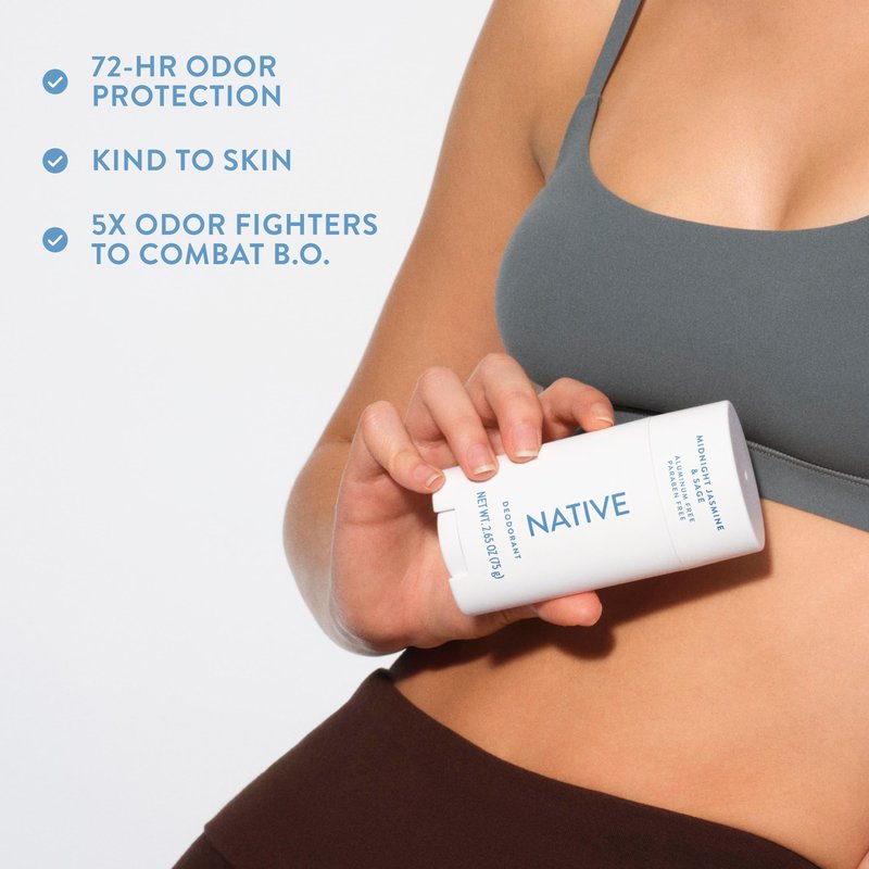 Native Deodorant Contains Naturally Derived Ingredients, 72 Hour Odor Control, Deodorant for Women and Men, Aluminum Free, Midnight Jasmine & Sage 2.65oz