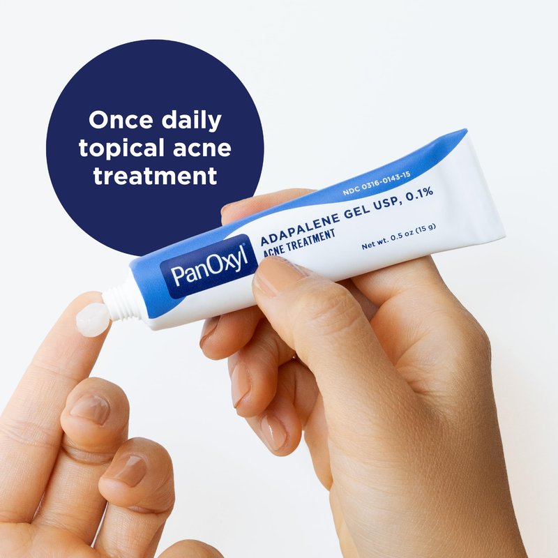 PanOxyl Adapalene 0.1% Leave-On Gel, Retinoid Gel Acne Treatment, 30-Day Supply, Acne Prone Skin, Oil Free, Fragrance Free, Paraben Free, 0.5 oz