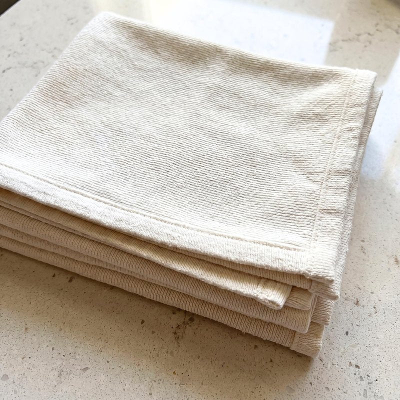 Huck & Terry White Flannel Cotton Rags, 12-Pack, 100% New Material, Multipurpose, Super Absorbent, Low Lint, Washable, Reusable