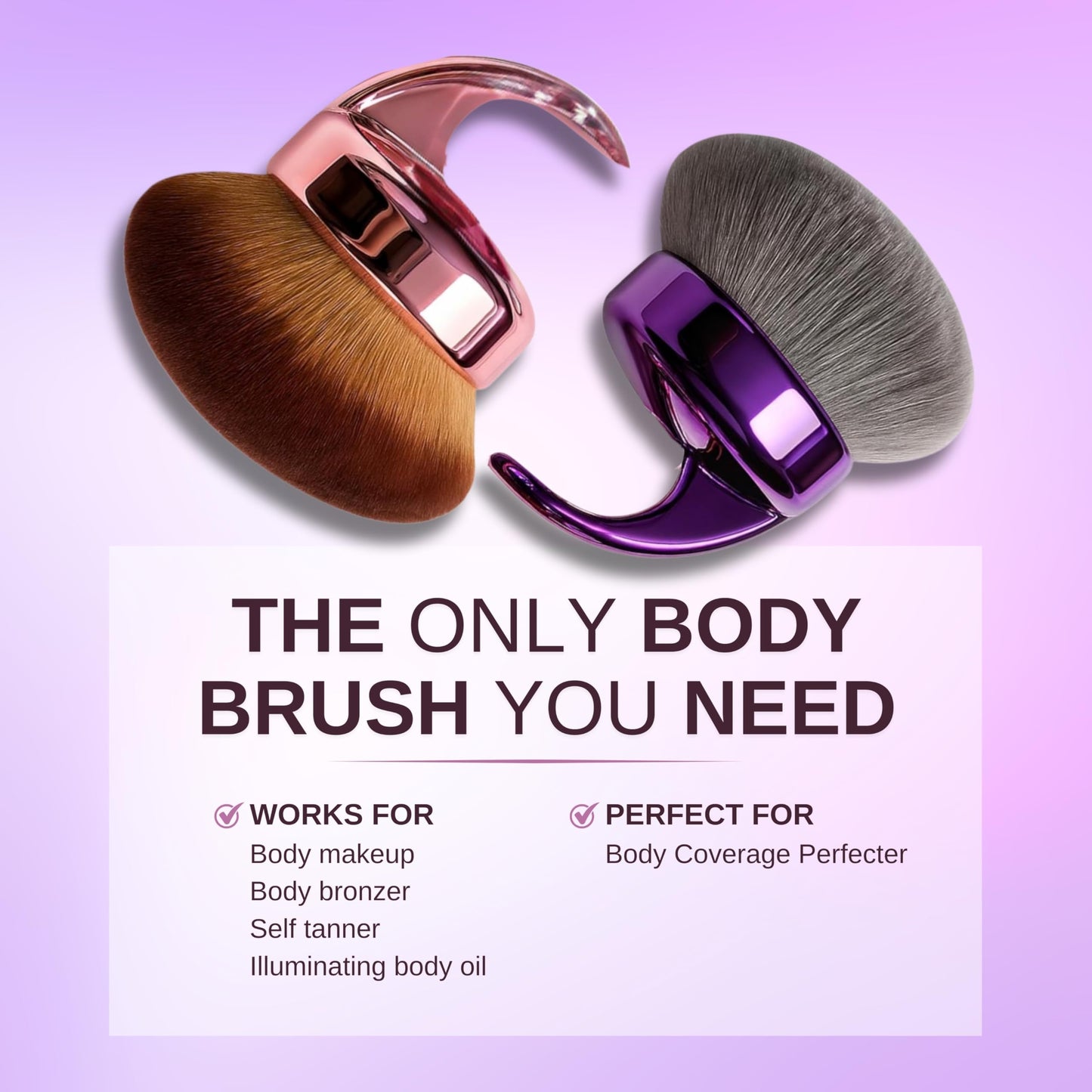 WendMart Body Makeup Brush – Extra Large Kabuki Applicator for Self Tanner, Bronzer & Foundation – Flawless, Streak-Free Airbrushed Finish – Vegan, Charcoal-Infused Bristles