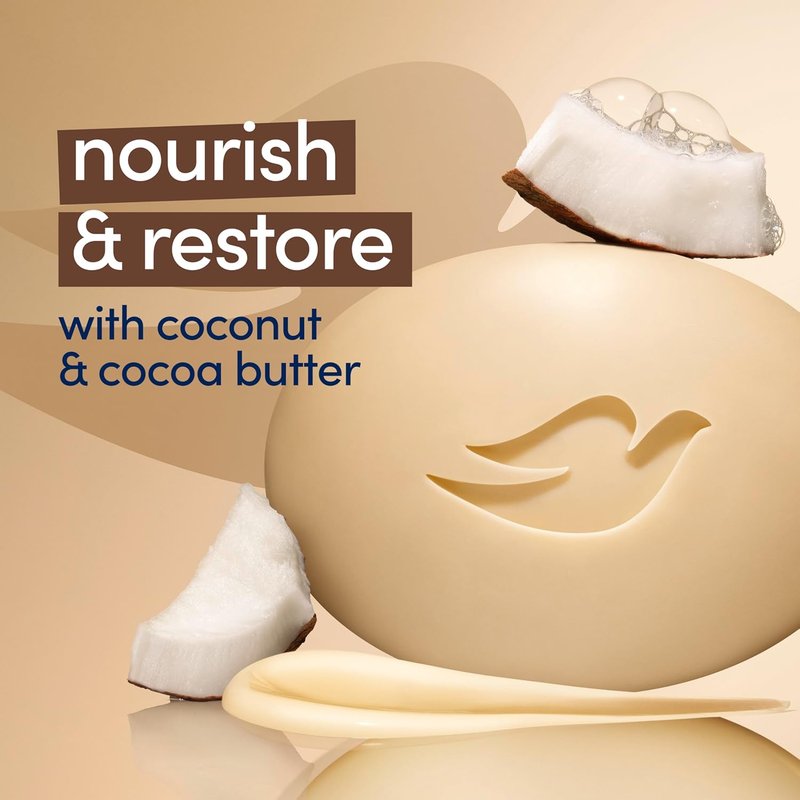 Dove Beauty Bar Soap - Restoring Coconut & Cocoa Butter | Nourishing 6 Count, 3.75 oz