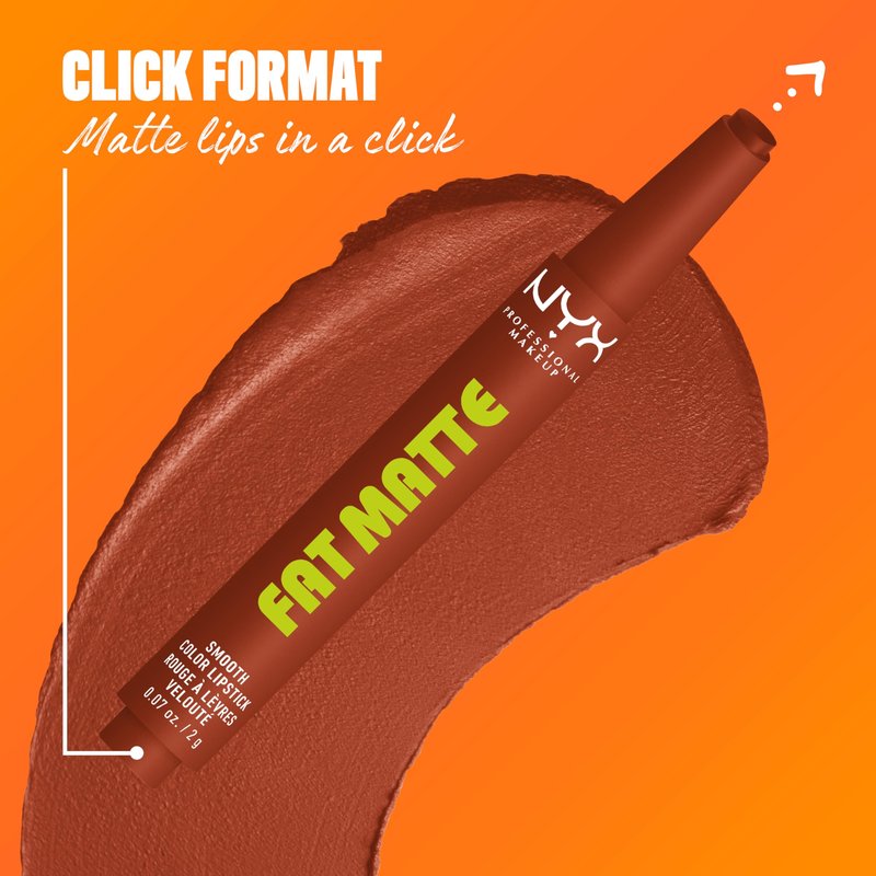 NYX PROFESSIONAL MAKEUP Fat Matte Lipstick, Pigmented, Smoothing, & Non-Drying Lip Crayon, Long Lasting Lip Makeup, Vegan & Cruelty Free - Beary Nude (Warm Brown)