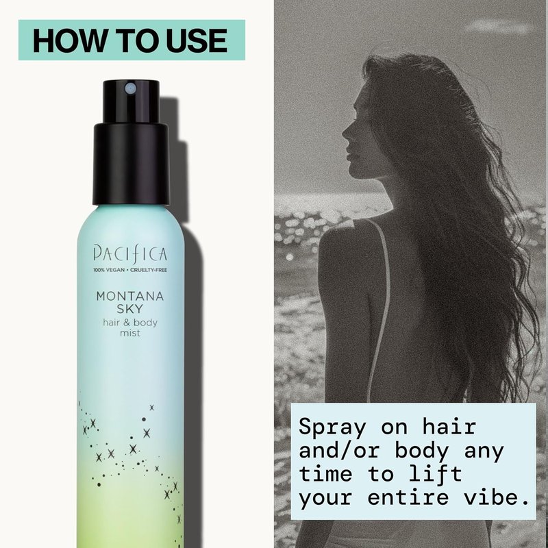 Pacifica Hair Mist Perfume - Montana Sky Body Spray for Women | Alcohol-Free, Vegan, 5 oz