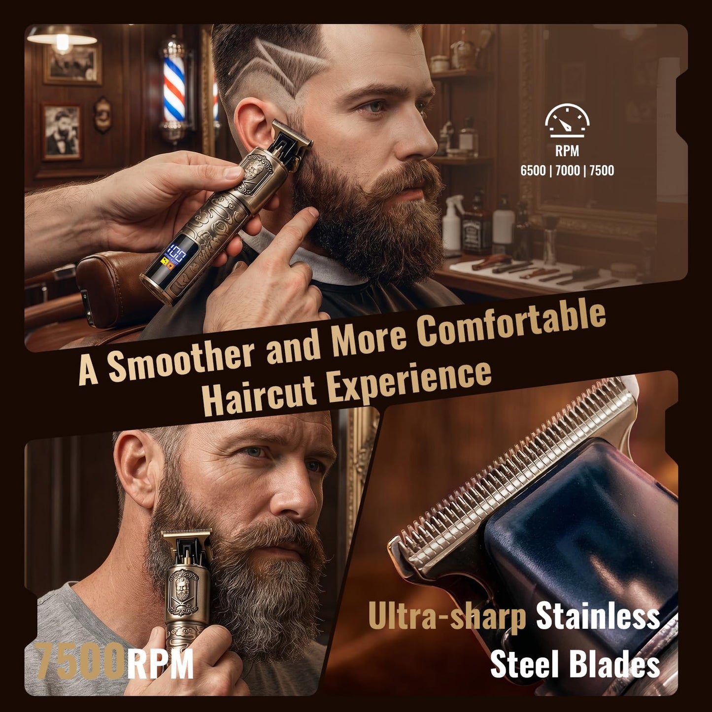 Ufree Foil Shavers Electric Razor for Men, Beard Trimmer Grooming Shaving Kit, Hair Trimmer, Cordless Head Shavers for Bald Men Barber Clippers, Birthday Gifts for Him
