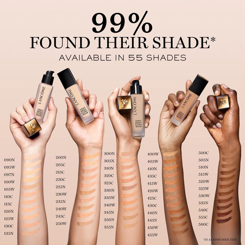 Lancôme Teint Idole Ultra Wear Natural Matte Foundation- Longwear, Medium-Full Coverage, Natural Finish, Waterproof & Hydrating - Natural Matte Finish - 450W (Medium-Deep Skin, Warm/Golden Undertones), 1 Fl Oz