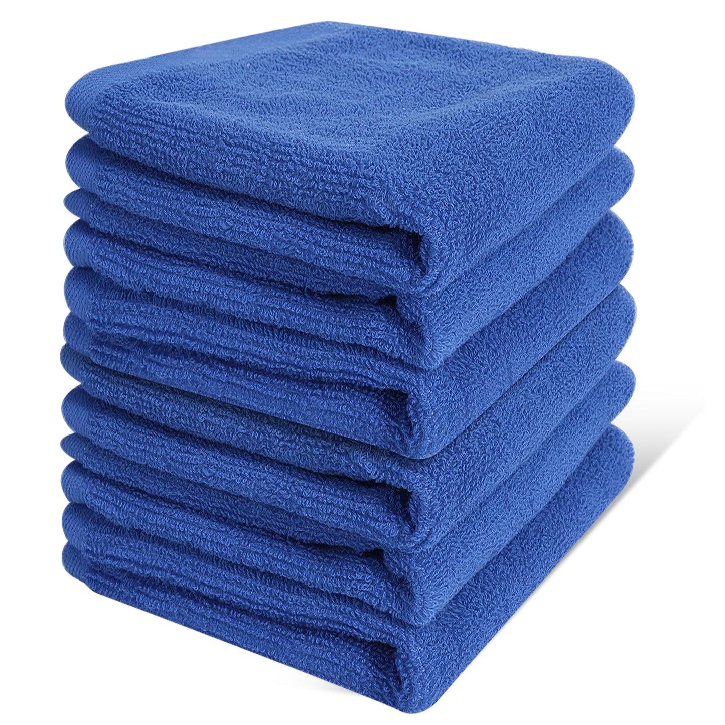 Keith Lun 6 Pack 100% Cotton Wash Cloth, 12x12Inch Highly Absorbent and Soft Feel Fingertip Towels, Machine Washable Washcloths for Bathroom, Gym, Hotel, Spa and Kitchen, Blue